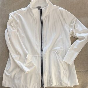 Talbots White Jacket with Black Stripe